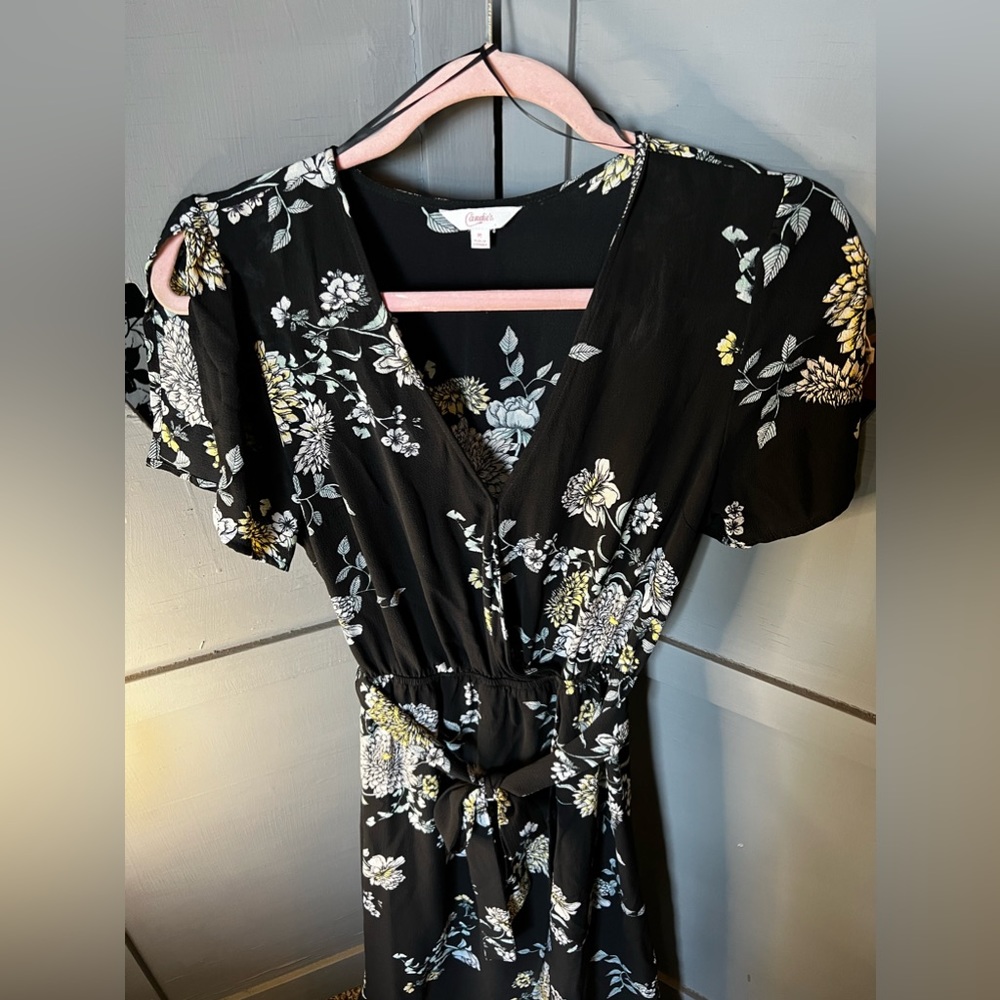 Black floral dress